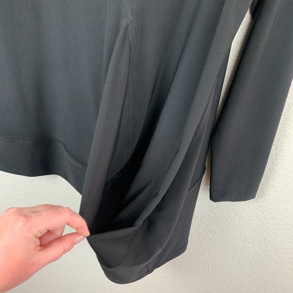 Sympli Size 12 Asymmetrical Hemline Tunic Top Draped Black Long Sleeve V Neck - Picture 7 of 11